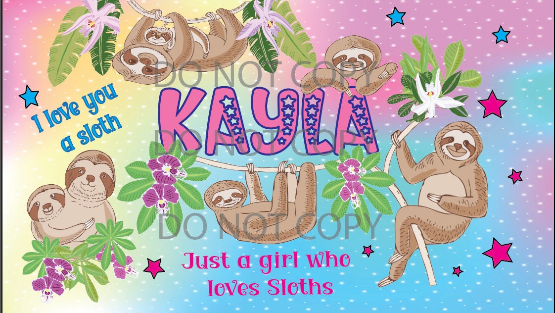 Kids 12oz Sloth Personalized tumbler