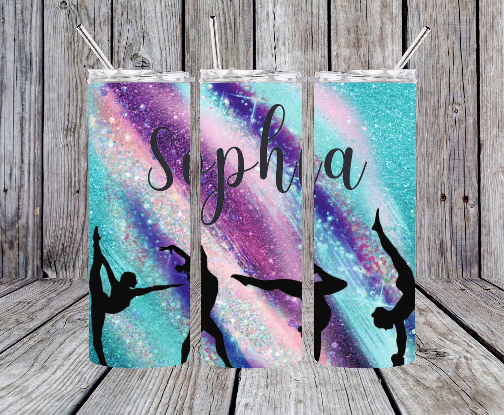 Gymnastics theme 20oz Tumbler or 22oz Water bottle