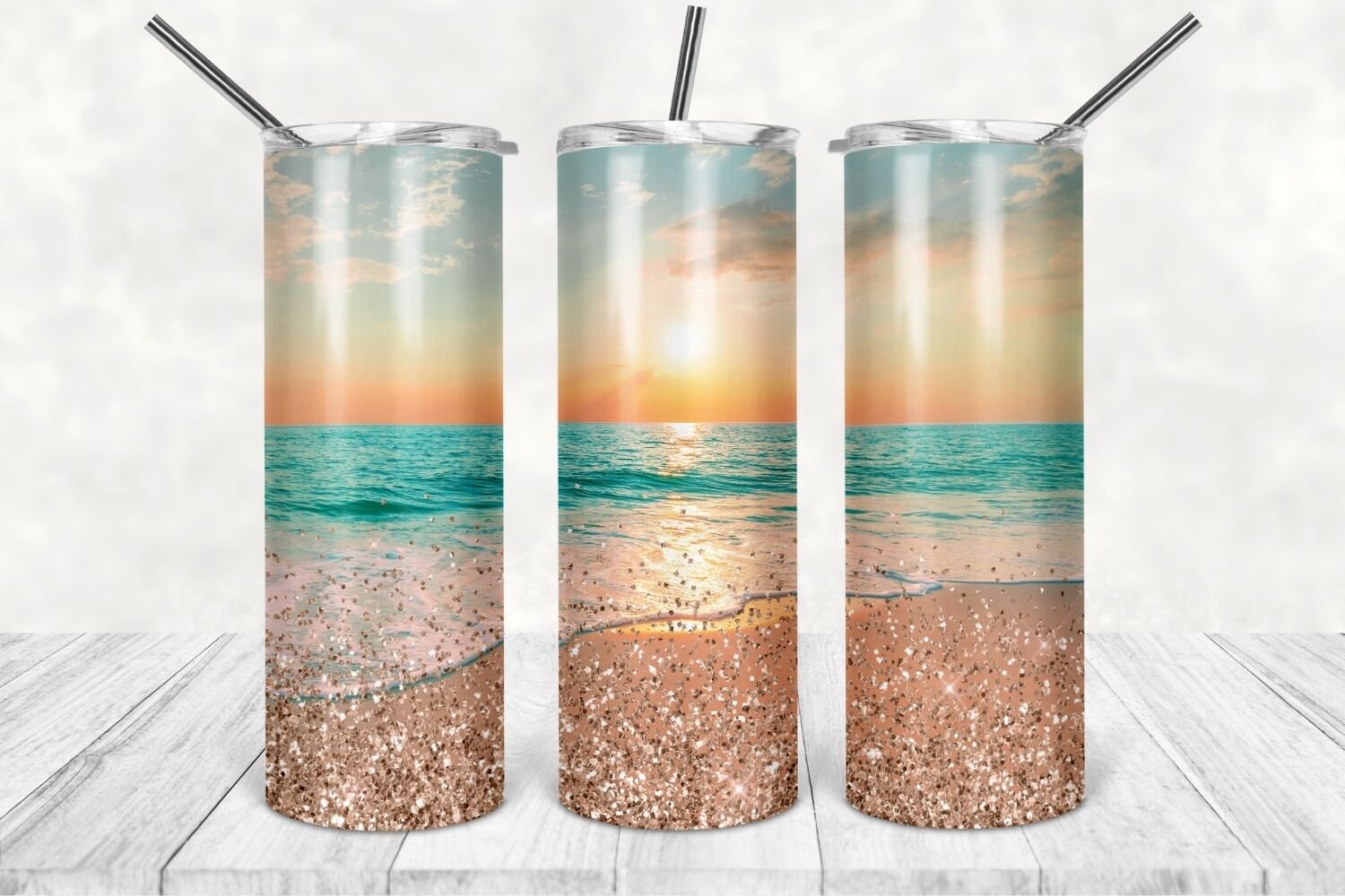 Beach Sunset Stainless Steel Tumbler