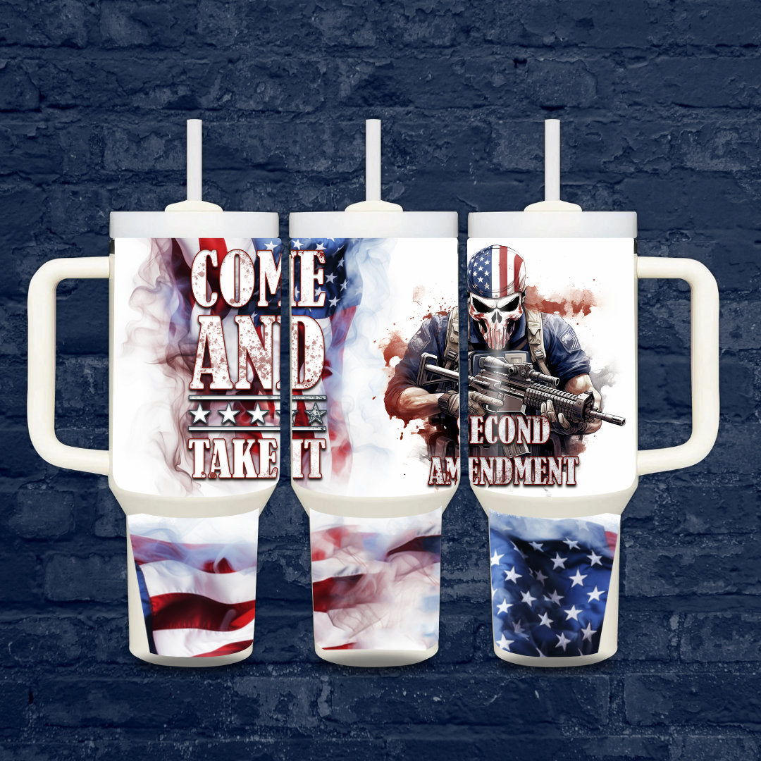 40oz Come and Get it 2nd Amendment Tumbler