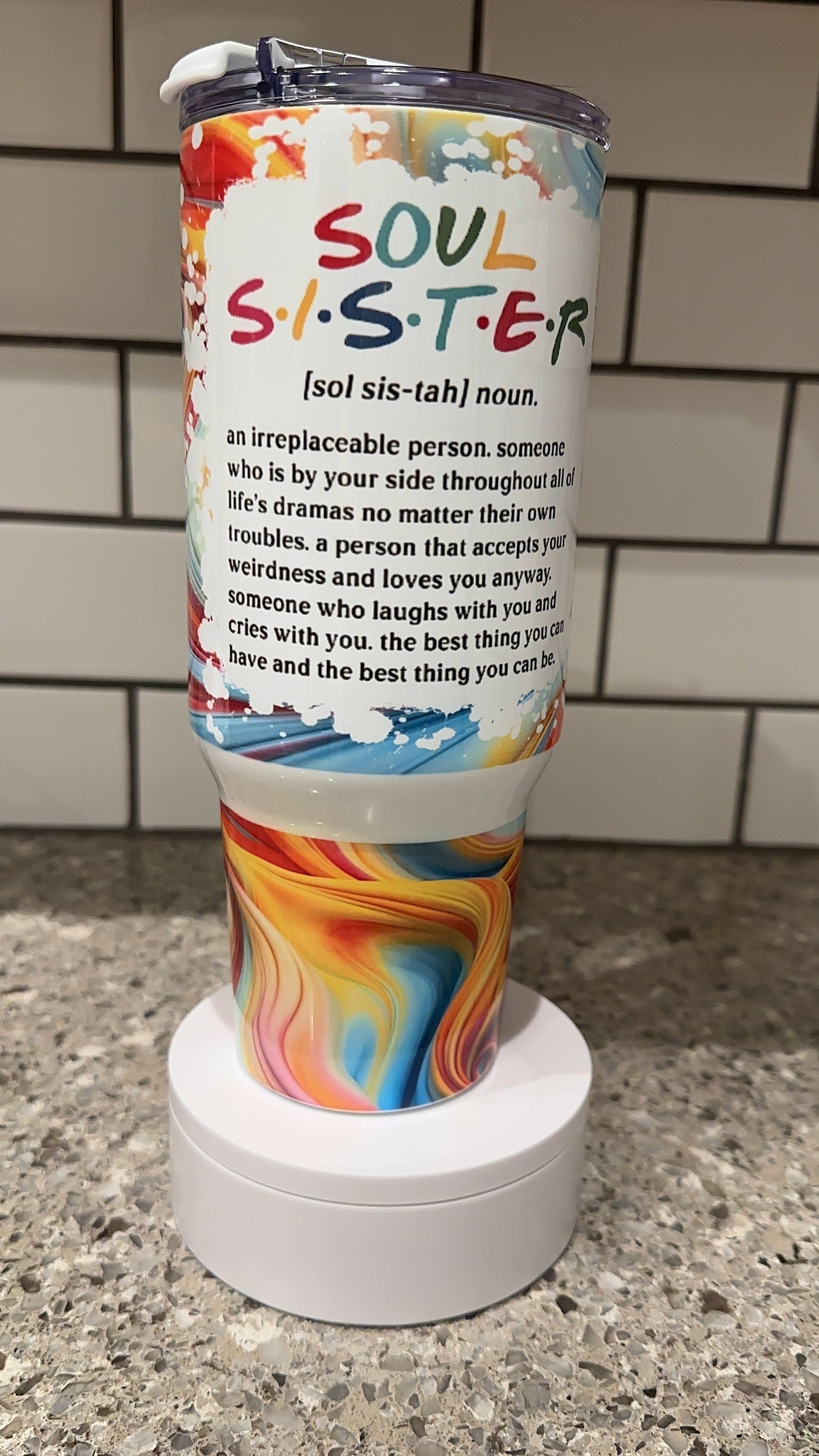 40oz Soul Sister Groovy Tie-dye Tumbler