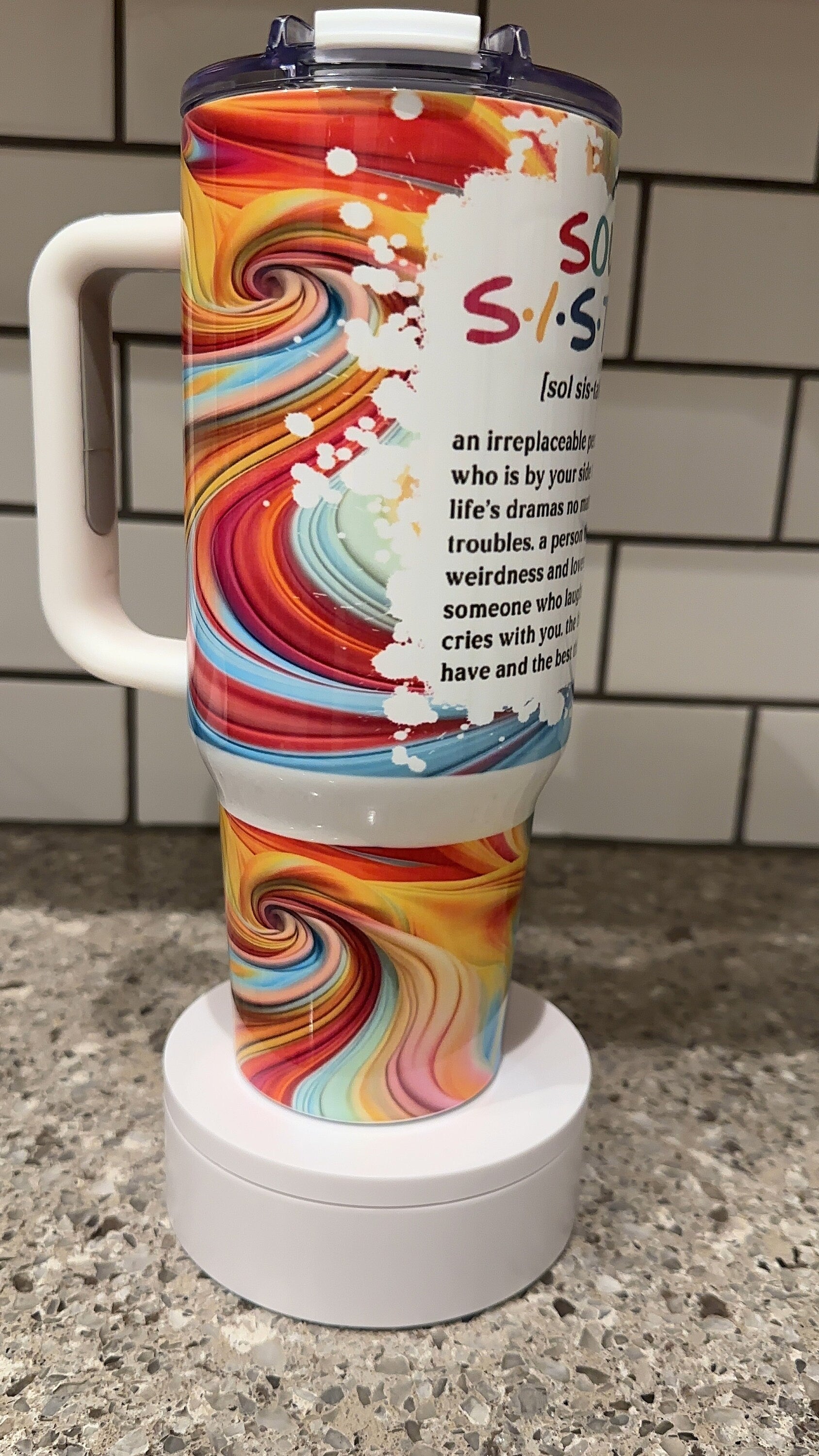 40oz Soul Sister Groovy Tie-dye Tumbler