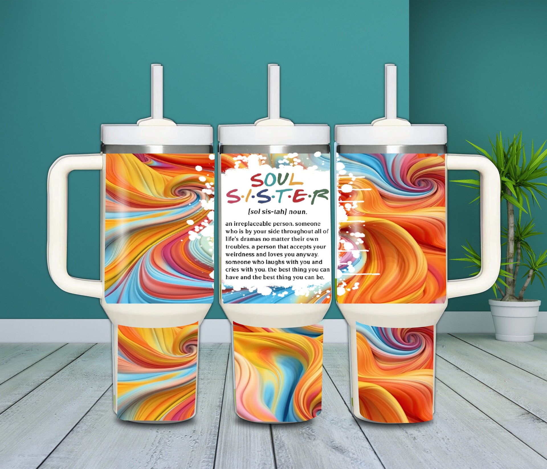 40oz Soul Sister Groovy Tie-dye Tumbler