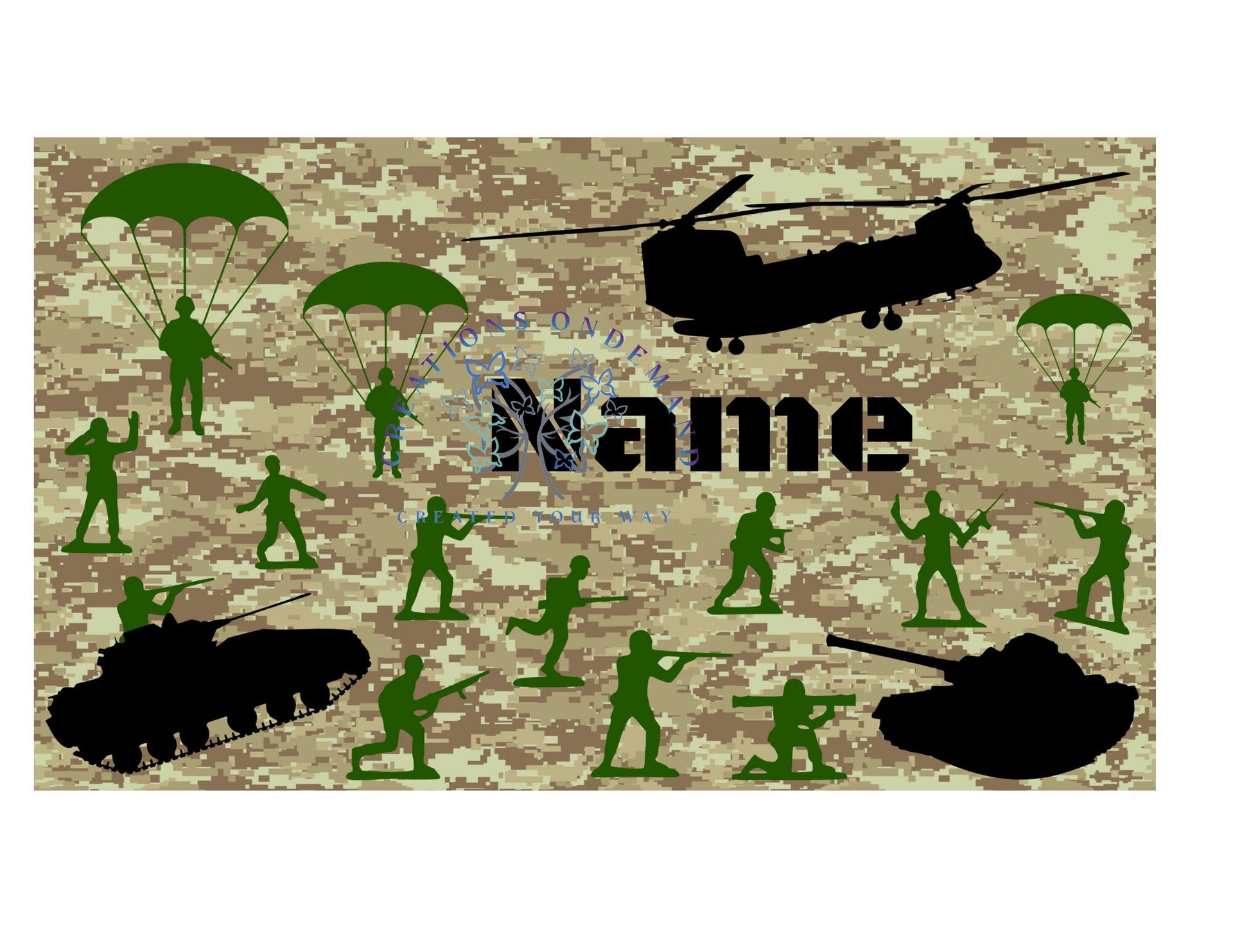 Kids 12oz Army Theme Tumbler