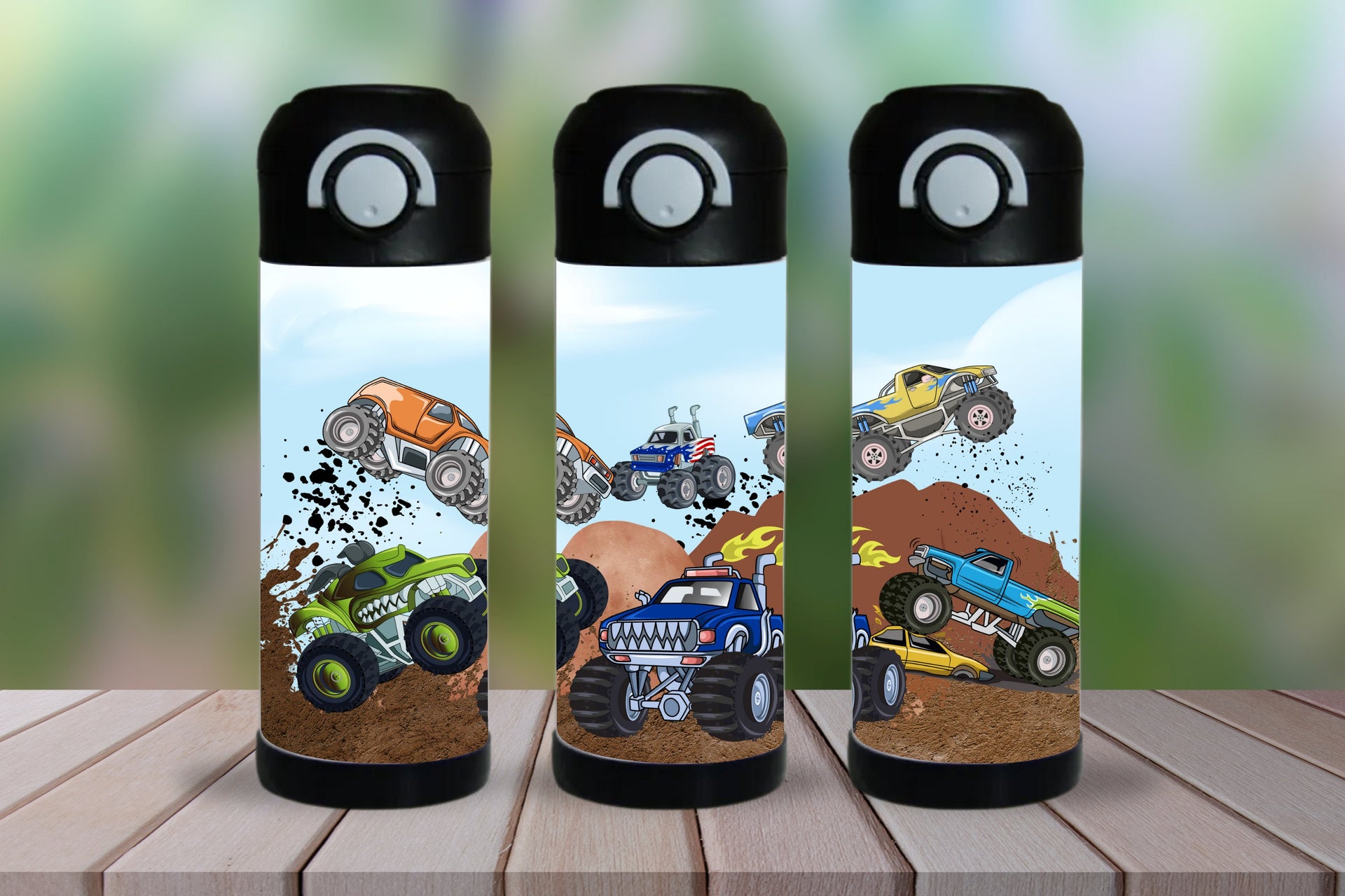 Kids 12oz Monster Truck Theme Tumbler