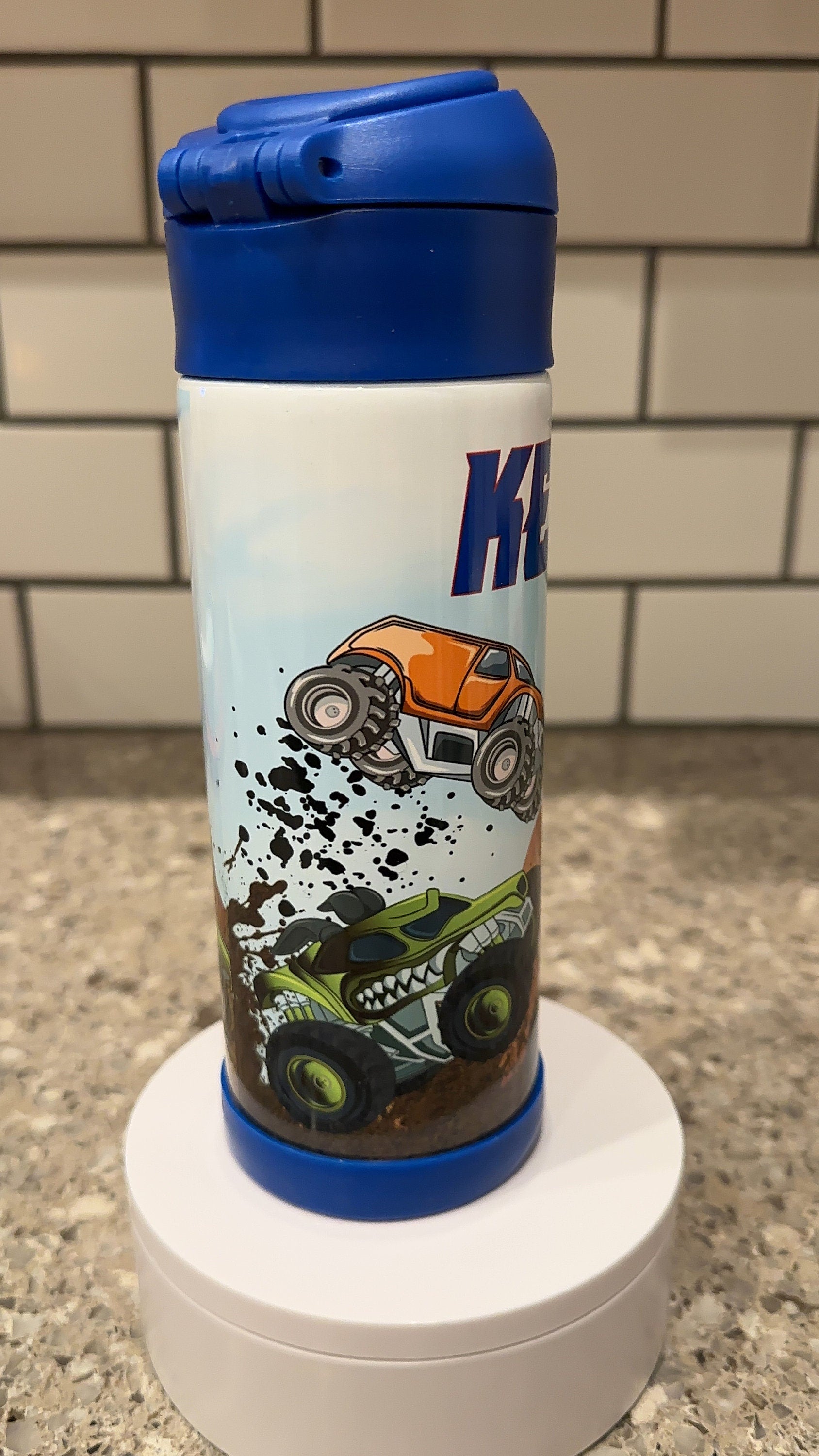 Kids 12oz Monster Truck Theme Tumbler