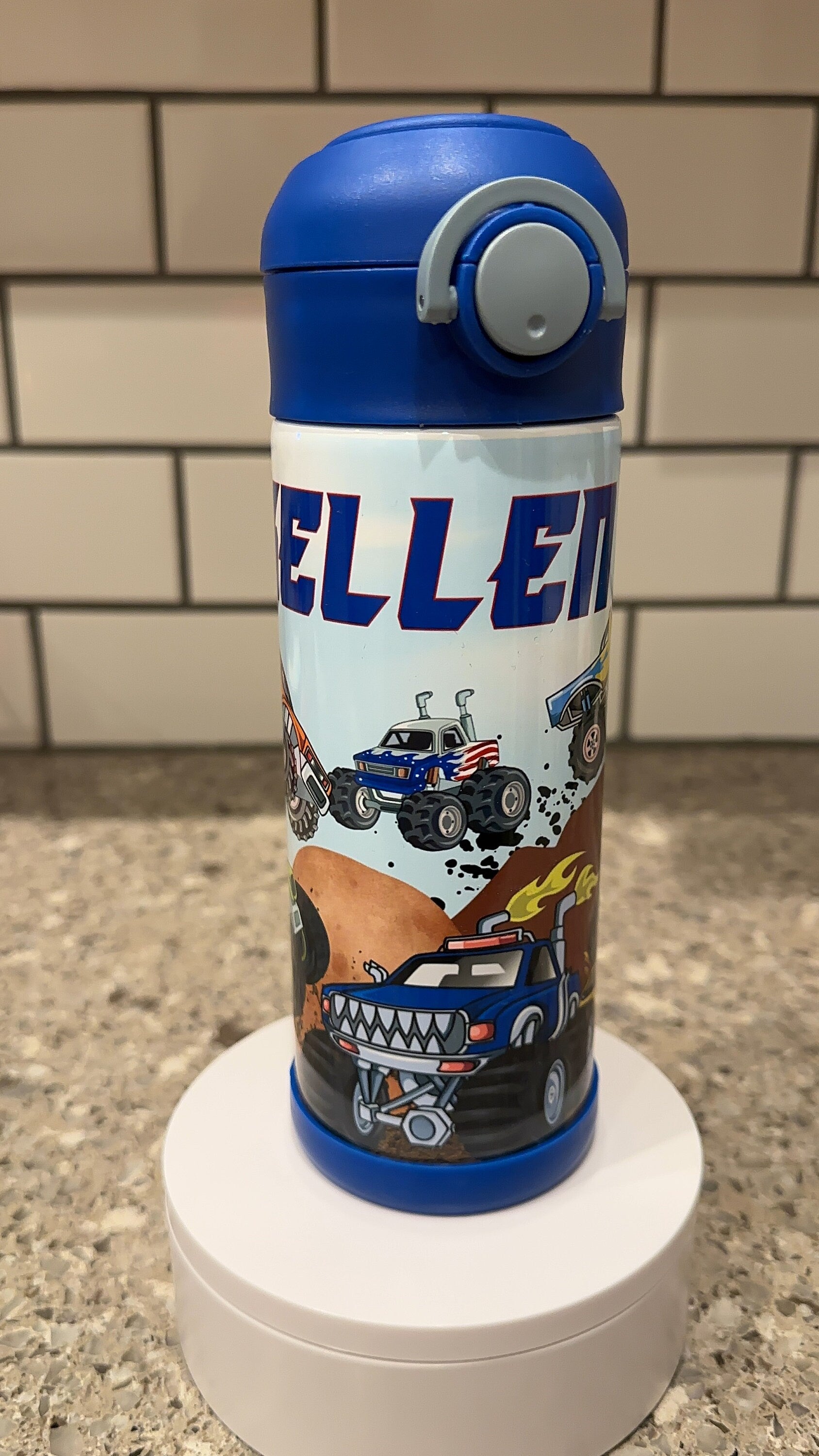 Kids 12oz Monster Truck Theme Tumbler