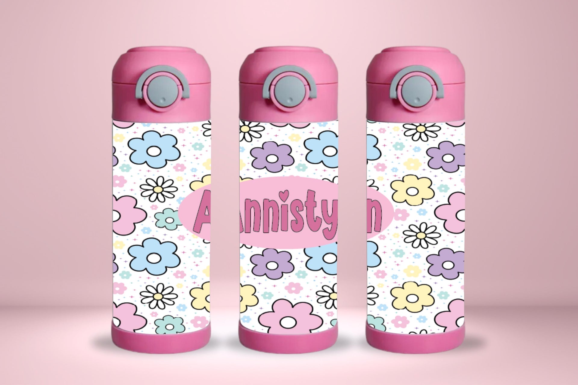Kids 12oz Flower Theme Tumbler