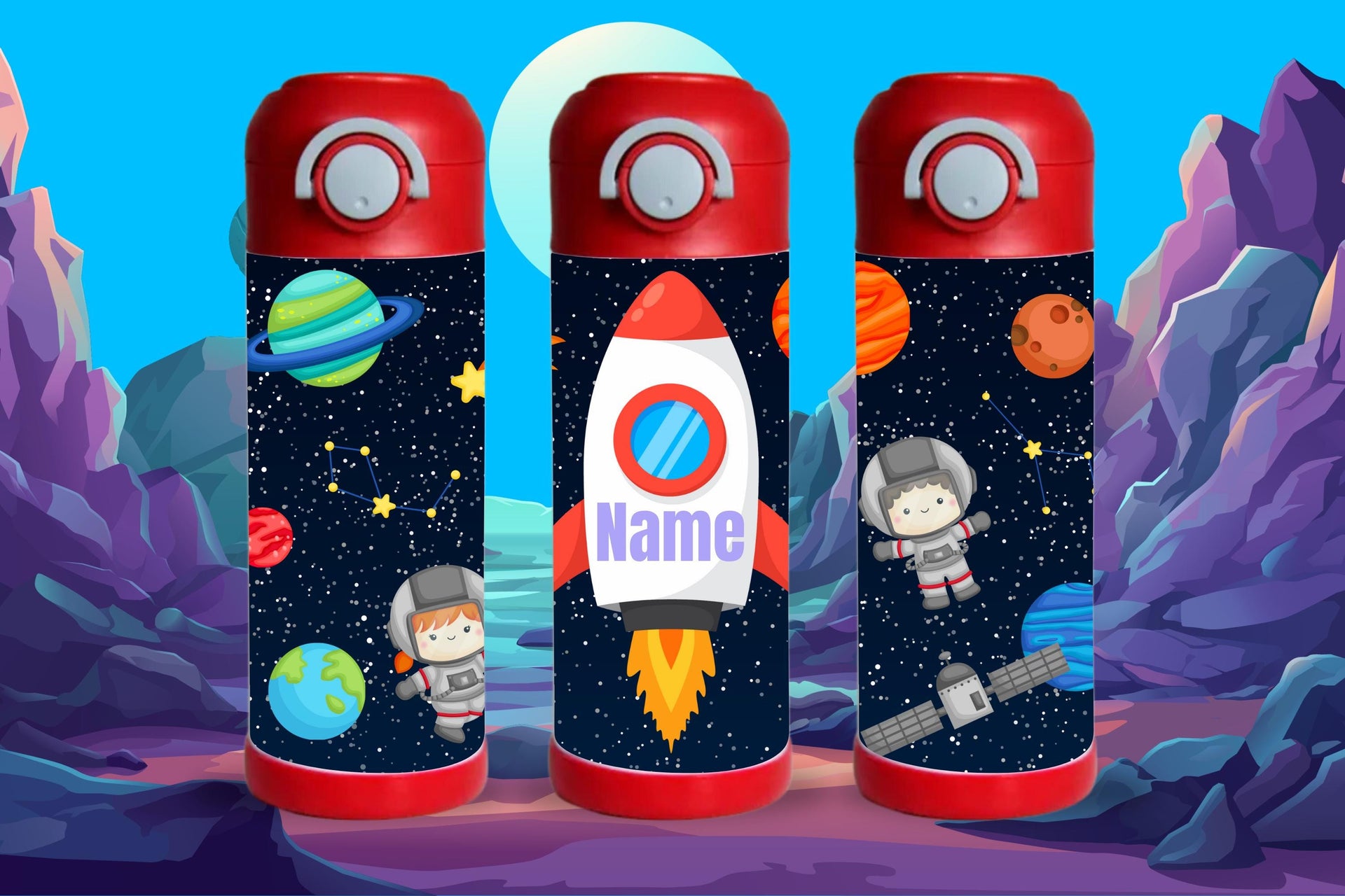 Kids 12oz Space Theme Tumbler
